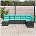 Set Divano da Giardino con cuscino 8 pcs Nero Poly Rattan - Foto miniatura 3