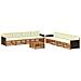 Set di divani da esterno 9 pcs Naturale e Crema Poliestere - Foto miniatura 1