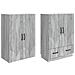 Set di armadi 2 pcs Sonoma grigio Legno ingegnerizzato - Foto miniatura 3
