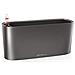 Delta 10 Auto Watering Planter Piccolo Fiore Vaso Da Fiori Coperta Planter Tabella Senza Drenaggio Foro Con Substrato Per Piante Poly Resina H13 L30 W11 Cm Antracite Metallizzato - Foto miniatura 1
