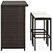 Set Da Bar 3 Pz In Polyrattan Marrone - Foto miniatura 4