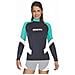 Rash Guard Manica Lunga Donna Nero / acquamarina 2 - Foto miniatura 1