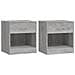 Comodino 2 Pz Con Cassetto Grigio Sonoma - Foto miniatura 2