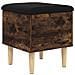 Panca Portaoggetti Rovere Fumo 42x42x46 Cm Legno Multistrato - Foto miniatura 2