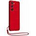 Cover Silicone Per Samsung S23 5g Con Cordino Da Polso Abbinato, Rosso - Foto miniatura 1