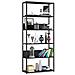 Scaffale stile loft con ripiani in legno, 6 ripiani, 80x32x192 cm, Colore Nero - Foto miniatura 1