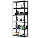 Scaffale stile loft con ripiani in legno, 6 ripiani, 80x32x192 cm, Colore Nero - Foto miniatura 2