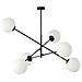 Lampada A Sospensione Linear - Nero, Bianco - Acciaio Verniciato A Polvere, Vetro - 102x51x102 Cm - Foto miniatura 1