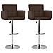 Lusso Casadino -  Sgabelli Da Bar 2 Pz Marroni In Similpelle - Foto miniatura 2