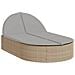 Lettino Prendisole con Cuscini Beige in Polyrattan - Foto miniatura 1