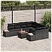 Set di 9 Pezzi di Sofà da Giardino con Cuscini Nero Polirattan Acacia - Foto miniatura 3