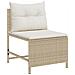 Set Divano da Esterno Beige e Panna Rattan e Tessuto Medio - Foto miniatura 5