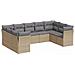 Set Divano da Giardino 9 pz con Cuscini Beige in Polyrattan - Foto miniatura 1