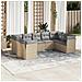Set Divano da Giardino 9 pz con Cuscini Beige in Polyrattan - Foto miniatura 2