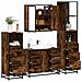 Set Mobili da Bagno 4 pz Rovere Fumo in Legno Multistrato - Foto miniatura 2
