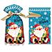 Sacchetti Di Natale Per Dolci, Design Renna Babbo Natale, 12x17cm, Confezione Da 50, Sacchetti Regalo Con Coulisse - Foto miniatura 2