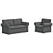 Divano 2 pcs Grigio scuro 175 x 82 x 80 cm Tessuto - Foto miniatura 1