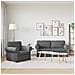 Divano 2 pcs Grigio scuro 175 x 82 x 80 cm Tessuto - Foto miniatura 3