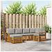 Set divani con cuscino 6 pcs Grigio Naturale e Chiaro - Foto miniatura 2