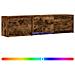 Mobile TV con LED con LED Quercia Affumicata 165 x 34 x 40 cm - Foto miniatura 1