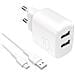 PUTC2USBA10WDYKACWHI Caricabatterie per dispositivi mobili Universale Bianco AC Interno - Foto miniatura 1
