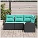 Set Divano da Giardino 4 pcs Nero e Turchese polyrattan - Foto miniatura 3