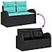 Set Divano da Giardino 4 pcs Nero e Turchese polyrattan - Foto miniatura 9