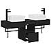 Set di Armadi da Bagno 3 pz Nero 53 x 35 x 39 cm - Foto miniatura 5