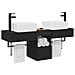 Set di Armadi da Bagno 3 pz Nero 53 x 35 x 39 cm - Foto miniatura 10