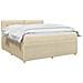 Letto box spring con materasso Crema 140 x 190 cm Tessuto - Foto miniatura 3