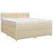 Letto box spring con materasso Crema 140 x 190 cm Tessuto - Foto miniatura 1