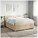 Letto box spring con materasso Crema 140 x 190 cm Tessuto - Foto miniatura 10