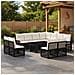 Set Divano da Giardino 12 pz Nero e Bianco Crema polyrattan - Foto miniatura 9