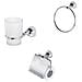 Set accessori bagno cromo / vetro satinato, 6 pezzi - Foto miniatura 4