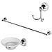 Set accessori bagno cromo / vetro satinato, 6 pezzi - Foto miniatura 5