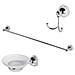 Set accessori bagno cromo / vetro satinato, 6 pezzi - Foto miniatura 1