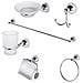 Set accessori bagno cromo / vetro satinato, 6 pezzi - Foto miniatura 3