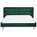 Letto Matrimoniale In Velluto Verde Scuro 180x200cm Senlis - Foto miniatura 7