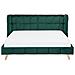 Letto Matrimoniale In Velluto Verde Scuro 180x200cm Senlis - Foto miniatura 4