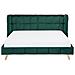 Letto Matrimoniale In Velluto Verde Scuro 180x200cm Senlis - Foto miniatura 8