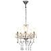Lampadario Con Perline Di Cristallo Argento Tondo 5 E14 - Foto miniatura 5