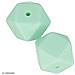 Perlina Di Silicone Esagonale X 2 - 17 Mm - Verde Acqua - Foto miniatura 2
