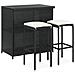 Set Da Bar 3 Pz In Polyrattan Nero - Foto miniatura 1