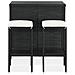Set Da Bar 3 Pz In Polyrattan Nero - Foto miniatura 3