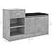 Panca Porta Scarpe Grigio Cemento 94,5x31x57 cm Multistrato - Foto miniatura 6