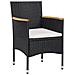 Set Da Pranzo Per Giardino 3 Pz In Polyrattan Nero - Foto miniatura 2