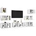 Set Mobili Porta TV 7 pz Bianco in Legno Multistrato - Foto miniatura 2