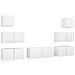Set Mobili Porta TV 7 pz Bianco in Legno Multistrato - Foto miniatura 1