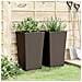 Fioriere Da Giardino 2 Pz Marrone 32,5x32,5x57 Cm In Pp - Foto miniatura 3