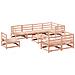 Set Divani da Giardino 9 pz in Legno Massello Abete Douglas - Foto miniatura 1